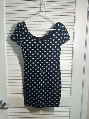 Forever 21 Navy Mini Dress with White Polka Dots